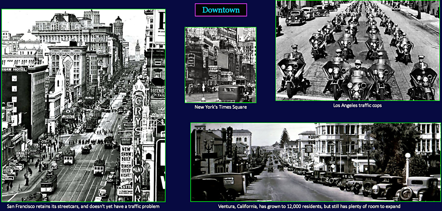 Urban traffic, LA motorcycle cops, 1940s